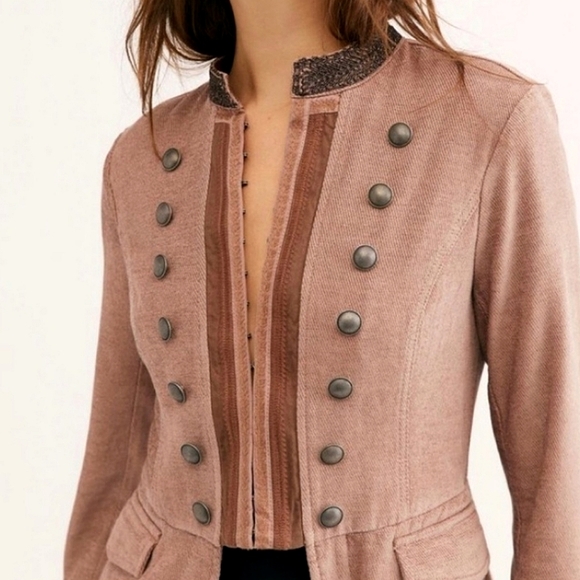 OFFER🌸 Free People Military Peplum Embellished Jacket, Small - Picture 7 of 7